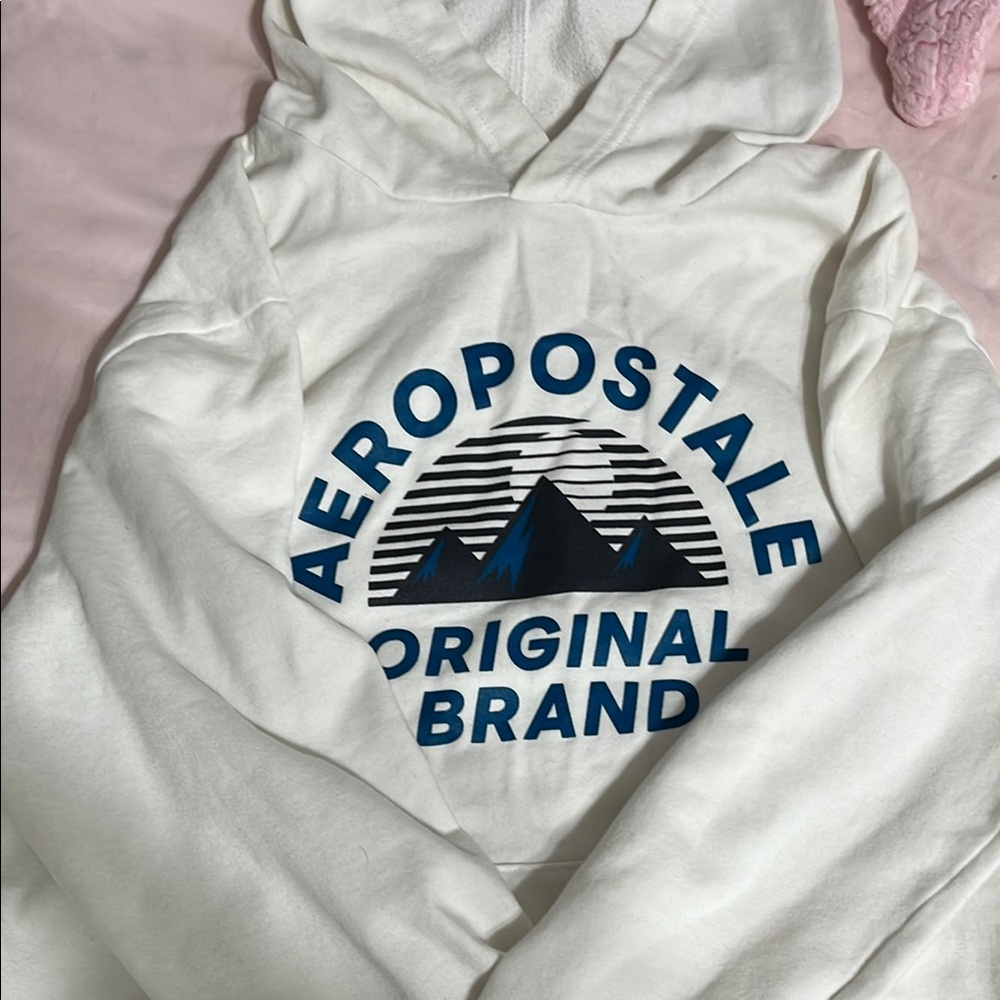 Aeropostale White Hoodie with Blue Graphic
